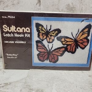 Sultana Latch Hook Kit with Butterfly Design